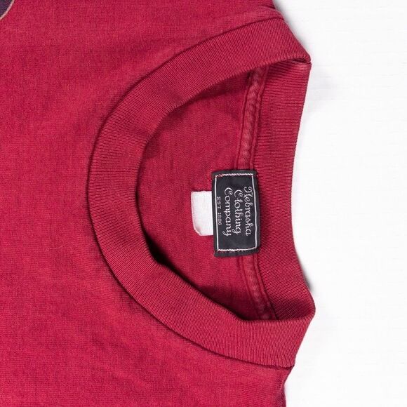 Vintage 90s Nebraska Bugeaters Cornhuskers Long Sleeve Shirt XXL Red Football - Picture 9 of 10